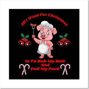Piggy Perfect Christmas: Rubbin' Butts and Pullin' Pork Posters and Art